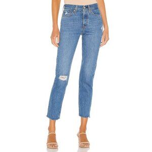 LEVI'S Wedgie Icon Jeans Athens Hera Distressed Raw Hem Womens 26